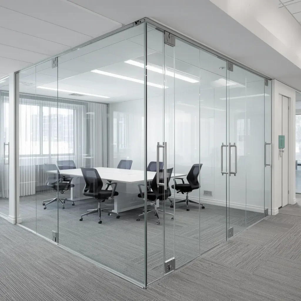 Frameless Glass Partitions for Offices