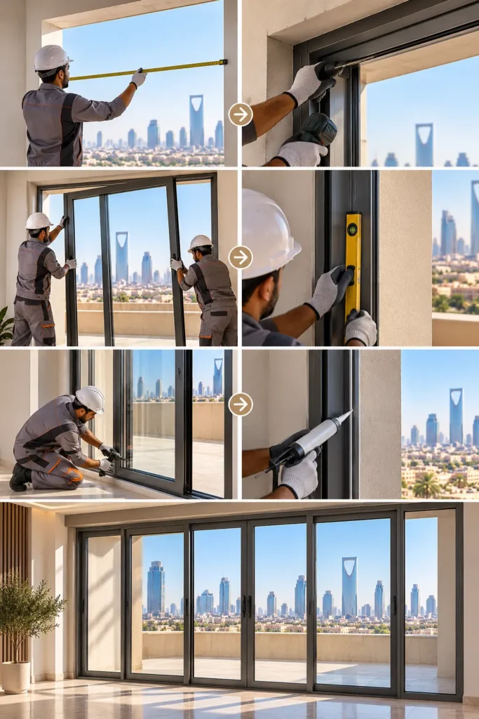 تركيب شبابيك المنيوم خطوة بخطوة